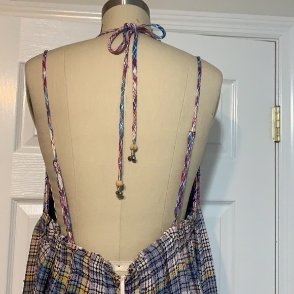 Free People Plaid June Bug Maxi Dress NWT LARGE - Picture 5 of 6